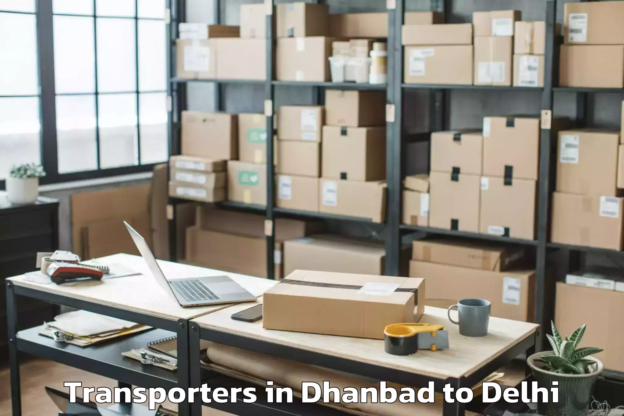 Dhanbad to Parsvnath Mall Inderlok Transporters Booking